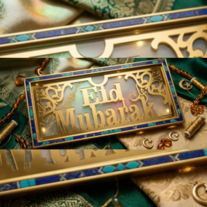 acrylic eid mubarak eidi envelope / eidi box for cash gifts – premium festive money holder (random design)