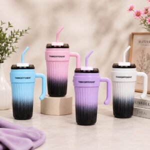 780ml premium stainless steel tumbler elegant design double wall insulated leakproof travel mug for hot and cold drinks | random color